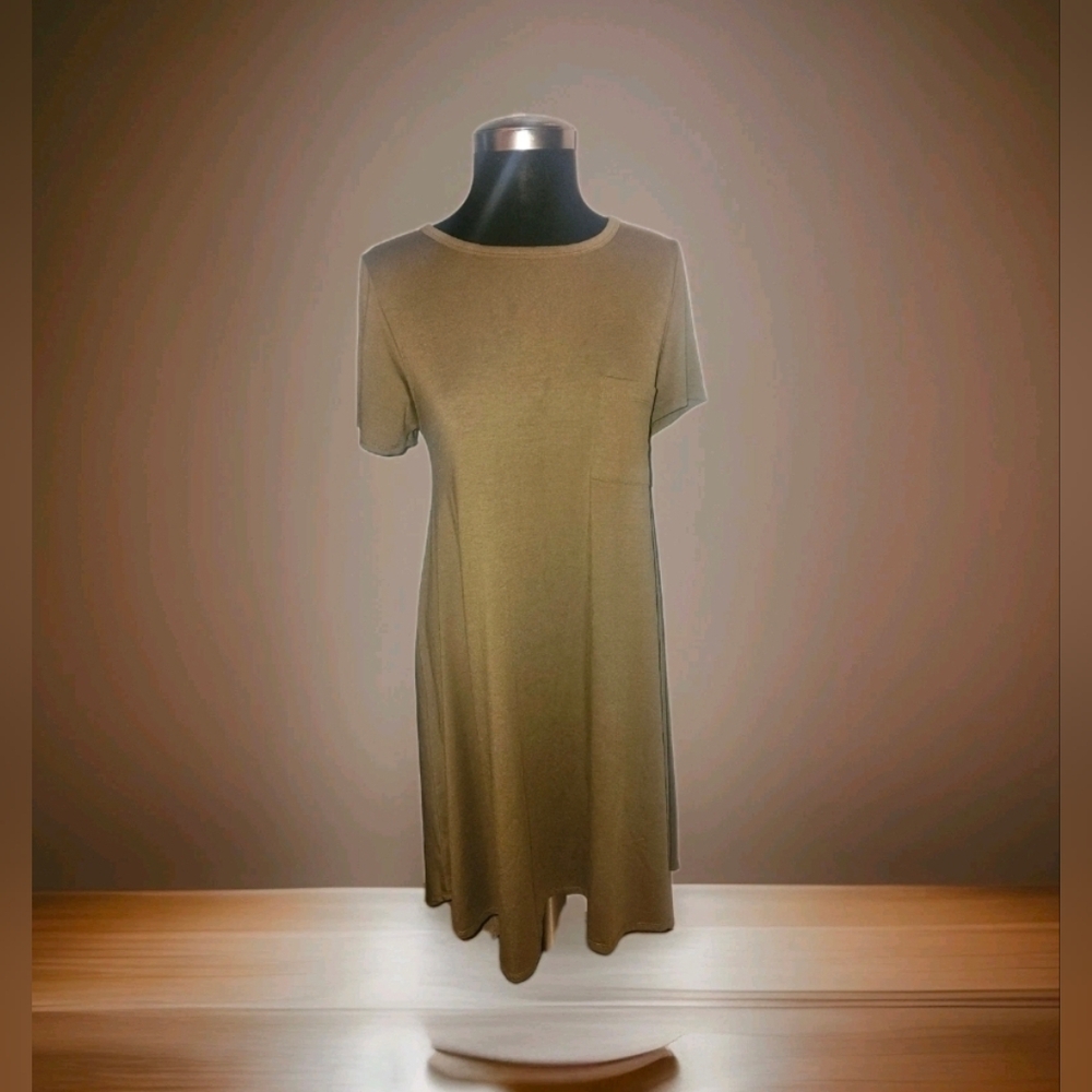 Like New LuLaRoe Dark Green Short Sleeve High Low Maxi Dress LARGE